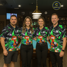 Load image into Gallery viewer, Custom Funny Green Chicken 8 Ball Pool Billiard Shirt for Men Polo &amp; 1/4 Zip, Billiard Team Jerseys NNT148