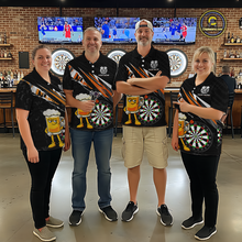 Load image into Gallery viewer, Custom Orange Funny Beer Dart Shirts for Women Darts Team Jerseys Dart Tournament Polo &amp; 1/4 Zip NNT139