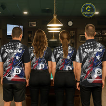 Load image into Gallery viewer, Personalized Smoke Texas Flag Billiard 8 Ball Pool Shirt For Women Custom Patriotic Billiard Appeal NYN2769