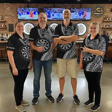 Load image into Gallery viewer, Custom White Tribal Dart Shirts for Women Dart Team Jersey Dartboard Gifts Polo &amp; 1/4 Zip NNT163