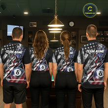 Load image into Gallery viewer, Personalized Smoke US Flag Billiard 8 Ball Pool Shirt For Men Custom Patriotic Billiard Team Appeal NYN2768