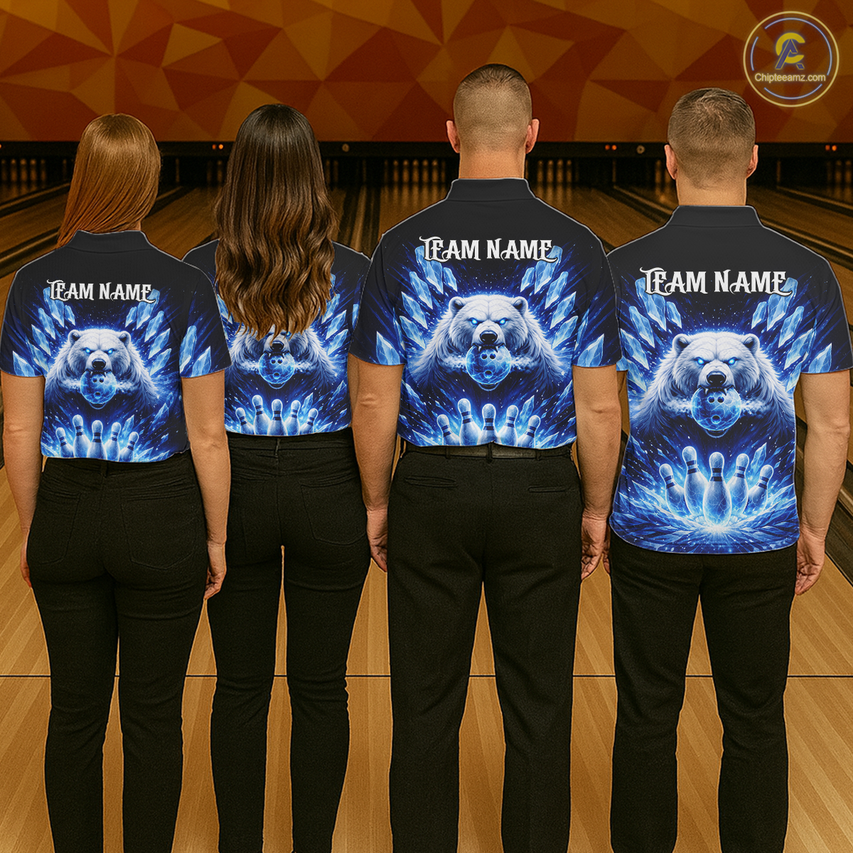 Custom Polar Beer Bowling Shirt for Women Ice Bowling Jersey Polo & 1/4-Zip Bowling for Team QZT972