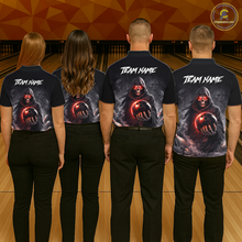 Load image into Gallery viewer, Personalized Grim Reaper Bowling Team Shirt for Women Bowling Jersey Polo &amp; 1/4-Zip Bowling Outfit QZT881