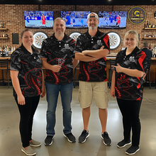 Load image into Gallery viewer, Red Custom Cobra Snake Dart Shirts for Women Dart Team Jersey Dartboard Gifts Polo &amp; 1/4 Zip NNT162