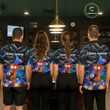 Load image into Gallery viewer, Custom Funny Blue Chicken 8 Ball Pool Billiard Shirt for Men Polo &amp; 1/4 Zip, Billiard Team Jerseys NNT148
