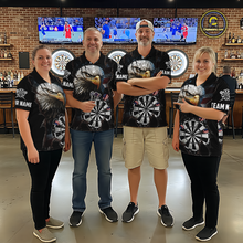 Load image into Gallery viewer, Custom US Flag Eagle Dart Shirts For Men Dart Board Gifts Darts Team Jerseys Dart League NNT154