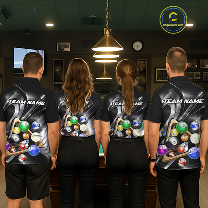 Custom Ball Pool Shirts Grey Billiard Shirt for Men Billiard Team Jersey Billiard League NNT180
