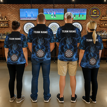 Load image into Gallery viewer, Custom Blue Dragon Darts Board Dart Shirts For Men Darts Team Jerseys Polo &amp; 1/4 Zip NNT121