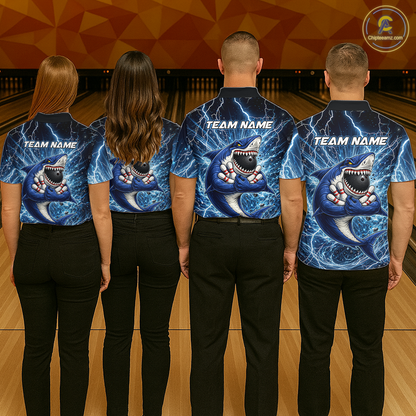 Custom Flame Shake Bowling Jersey for Men Polo & 1/4 Zip Bowling Team Shirts HNT223