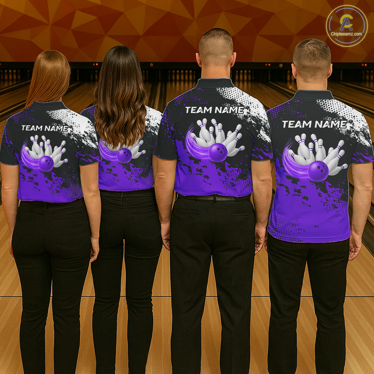Purple Custom Bowling Shirts for Women Men Bowling Jersey Polo&1/4 Zip Shirt for Team MBL224