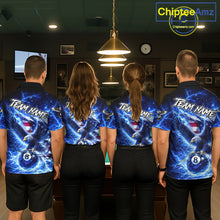 Load image into Gallery viewer, Torn US Flag Thunder Eagle Pool 8 Ball Men Billiard Shirt Custom Patriotic Billiard Apparel|Blue NYN2638