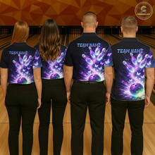 Load image into Gallery viewer, Neon Aurora Bowling Shirt Custom Galaxy Glow Bowling Jersey for Women Polo &amp; Quarter-Zip QZT967