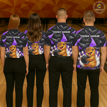 Load image into Gallery viewer, Custom Purple Capybara Bowling Jersey for Women Bowling Team Shirts Bowling Polo &amp; 1/4 Zip HNT255