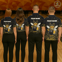 Load image into Gallery viewer, Custom Funny Beer Bee Bowling Jersey for Men Bowling Team Shirts Polo &amp; 1/4 Zip HNT191