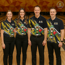 Load image into Gallery viewer, Custom Yellow Beer Duck Bowling Shirt for Women Duck Funny Beer Bowling Team Jersey HNT276