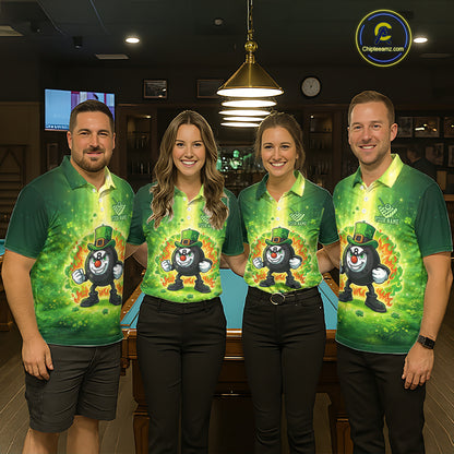 Shamrock Funny Fire Flame 8 Ball Men Billiards Shirt Personalized St Patrick's Day Pool Balls Shirt NYN2679