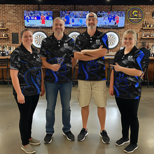 Load image into Gallery viewer, Blue Custom Cobra Snake Dart Shirts for Men Dart Team Jersey Dartboard Gifts Polo &amp; 1/4 Zip NNT162