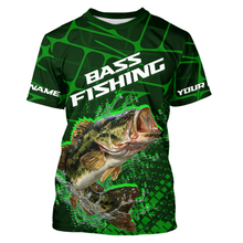 Load image into Gallery viewer, Largemouth Bass Fishing, Fishing T-Shirts Scale, Fishing Gift | Green NHT392