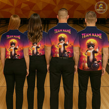 Load image into Gallery viewer, Custom Beer Cat Retro Bowling Shirt for Men Cat Funny Beer Bowling Team Jersey Polo &amp;1/4 Zip HNT275