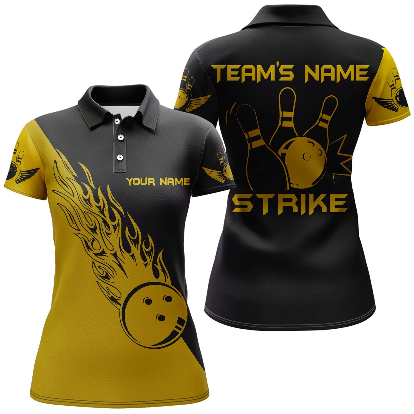 Strike Bowling Polo Shirt For Women Custom Bowling Jersey Bowing Team Shirts BDT193