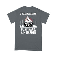 Load image into Gallery viewer, Play Hard Aim Harder Wolf Dart T-Shirt, Custom Darts Team Shirt, Darts For Gift NYN0119