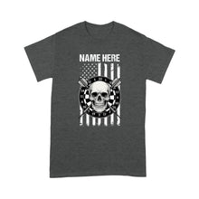 Load image into Gallery viewer, Grunge Darts American Flag Skull T-Shirts Custom Patriotic US Flag Dart Shirts, Darts Player Gifts TDM3908