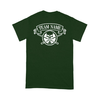 Billiard Skull Crossed Pool Cue T- Shirts Custom Billiard Shirts For Team Pool Player TDM3940