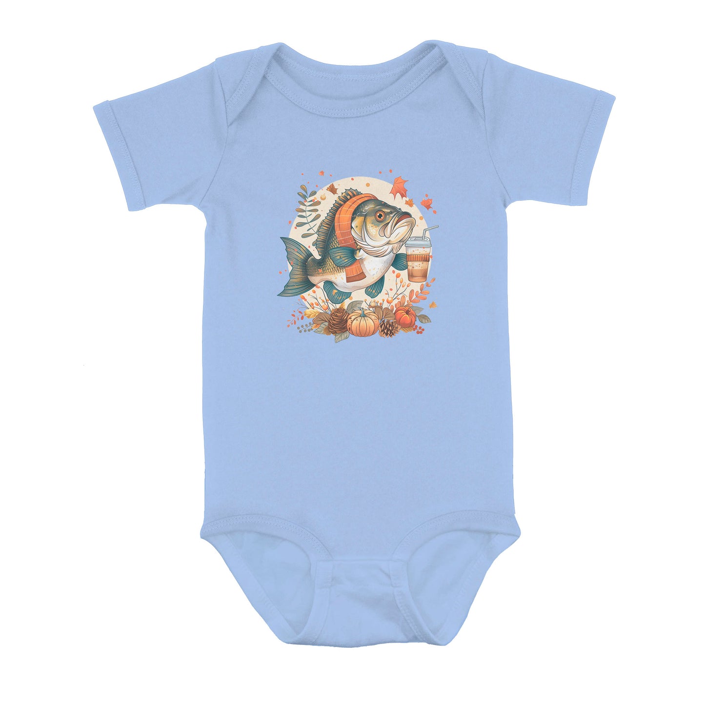 Cute Fish Enjoy The Autumn Fall Fishing Infant Fishing Shirts, Thanksgiving Baby Onesie IPHW7153