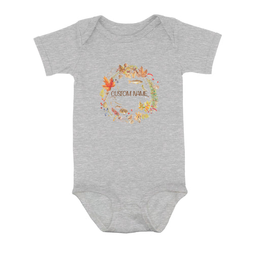 Custom Fall Fishing Infant Fishing Shirts, Fall Fishing Baby Onesie Thanksgiving Newborn IPHW7142