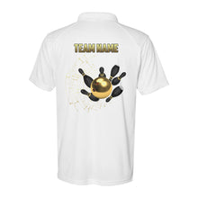 Load image into Gallery viewer, Personalized Gold Bowling Performance Polo Shirts Custom Bowling Team League Jerseys D02 NQS9877