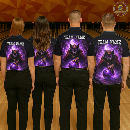 Personalized Night Realm King Wolf Bowling Shirt Crown Bowling Jersey for Men QZT961