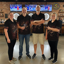 Load image into Gallery viewer, Red Grunge Retro American Flag Dartboard Women Dart Polo Shirt Custom Skull Dart Team Jerseys NYN2542