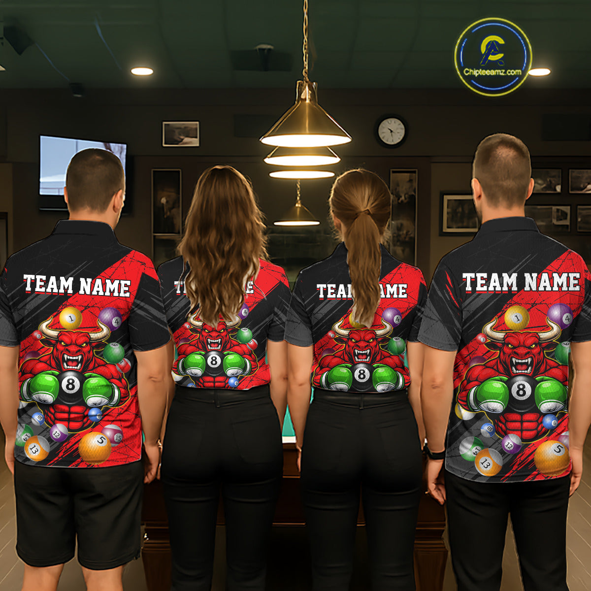 Boxing Bull Hold 8 Ball Pool Funny Billiard Shirt For Women Personalized Pool Balls Billiard Shirts NYN2652