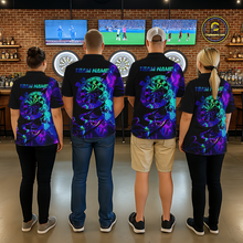 Load image into Gallery viewer, Custom Neon Pattern Dart Shirts For Women Dart Board Shirts Polo &amp; 1/4 Zip Dart Jersey Team NNT129