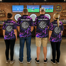 Load image into Gallery viewer, Pink-Purple Pattern Darts Team Jerseys Dart Shirts For Men Dart Tournament Polo &amp; 1/4 Zip NNT119