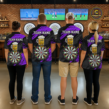 Load image into Gallery viewer, Custom Purple Funny Beer Darts Board Dart Shirts For Men Darts Team Jerseys Dart Tournament NNT120