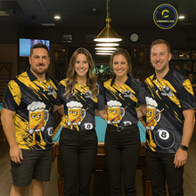 Load image into Gallery viewer, Custom Funny Yellow Beer 8 Ball Pool Women Billiard Polo &amp; 1/4 Zip, Billiard Shirt, Billiard Team Jerseys NNT146