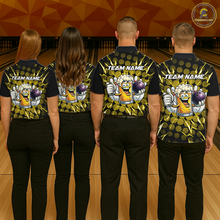 Load image into Gallery viewer, Custom Yellow Funny Beer Bowling Jersey for Women Bowling Team Shirts Polo &amp; 1/4 Zip HNT187