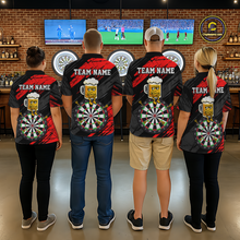 Load image into Gallery viewer, Custom Red Funny Beer Darts Board Dart Shirts For Men Darts Team Jerseys Dart Tournament NNT120