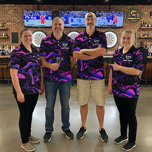 Load image into Gallery viewer, Pink-Purple Pattern Darts Team Jerseys Dart Shirts For Men Dart Tournament Polo &amp; 1/4 Zip NNT119