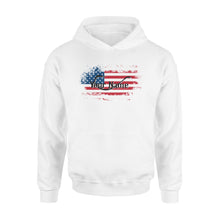 Load image into Gallery viewer, Custom name American Flag Fish Hook fishing Hoodie, personalized fishing apparel gift for Fishing lovers- NQS1198