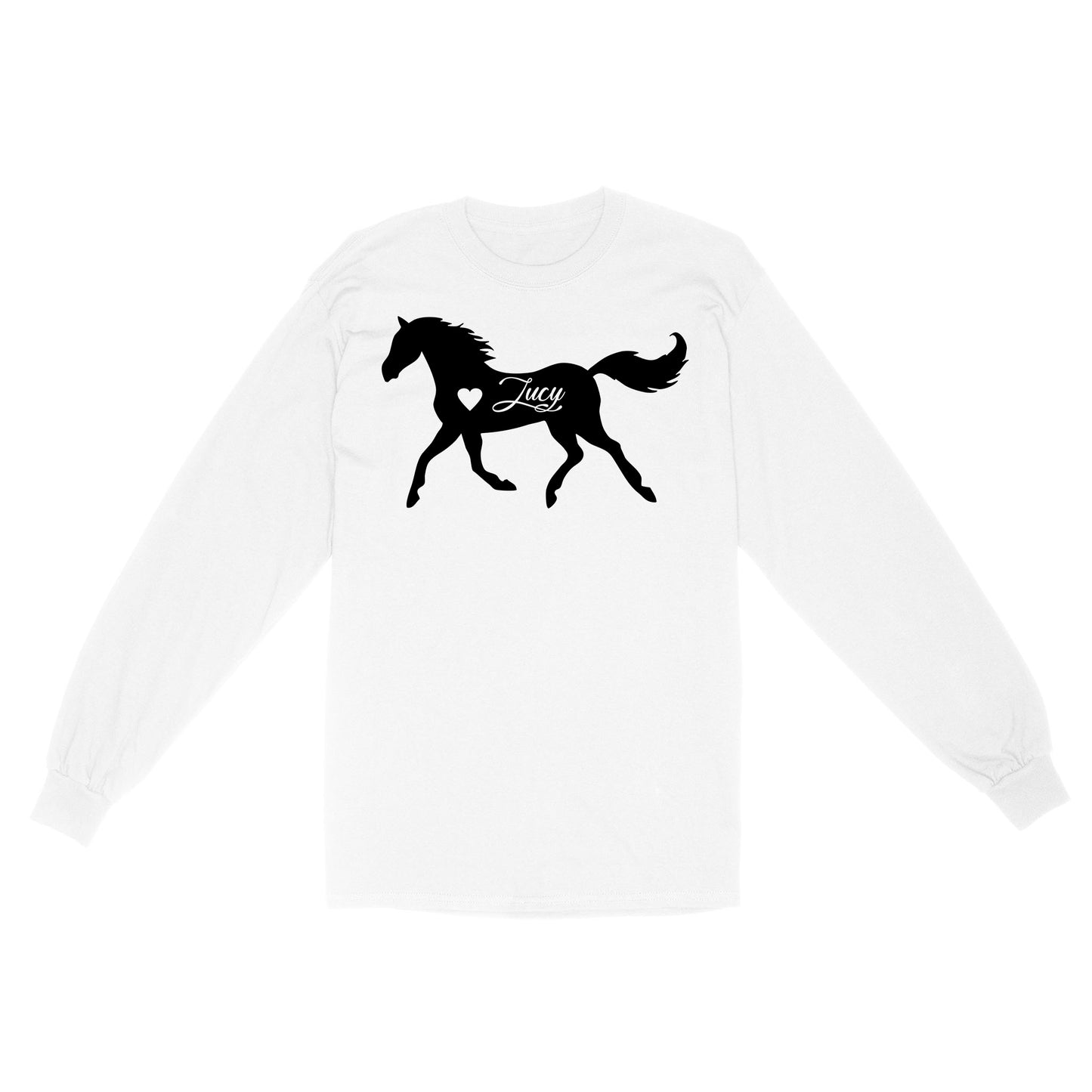 Customized name horse gifts for girls, Gift For Horse Owner, Horse Trainer Gift, Horse Lover Gift, Cowgirl, Riding Tee D06 NQS2682 Standard Long Sleeve