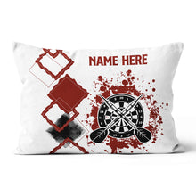 Load image into Gallery viewer, Red White Custom Darts Pillow Personalized Darts Gifts For Dart Lovers LDT1177