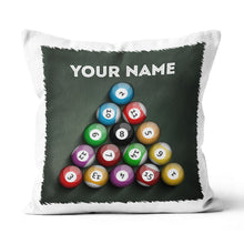 Load image into Gallery viewer, Personalized Pool Balls Pillow Custom 8 Ball Throw Pillow Billiard Gifts VHM0834