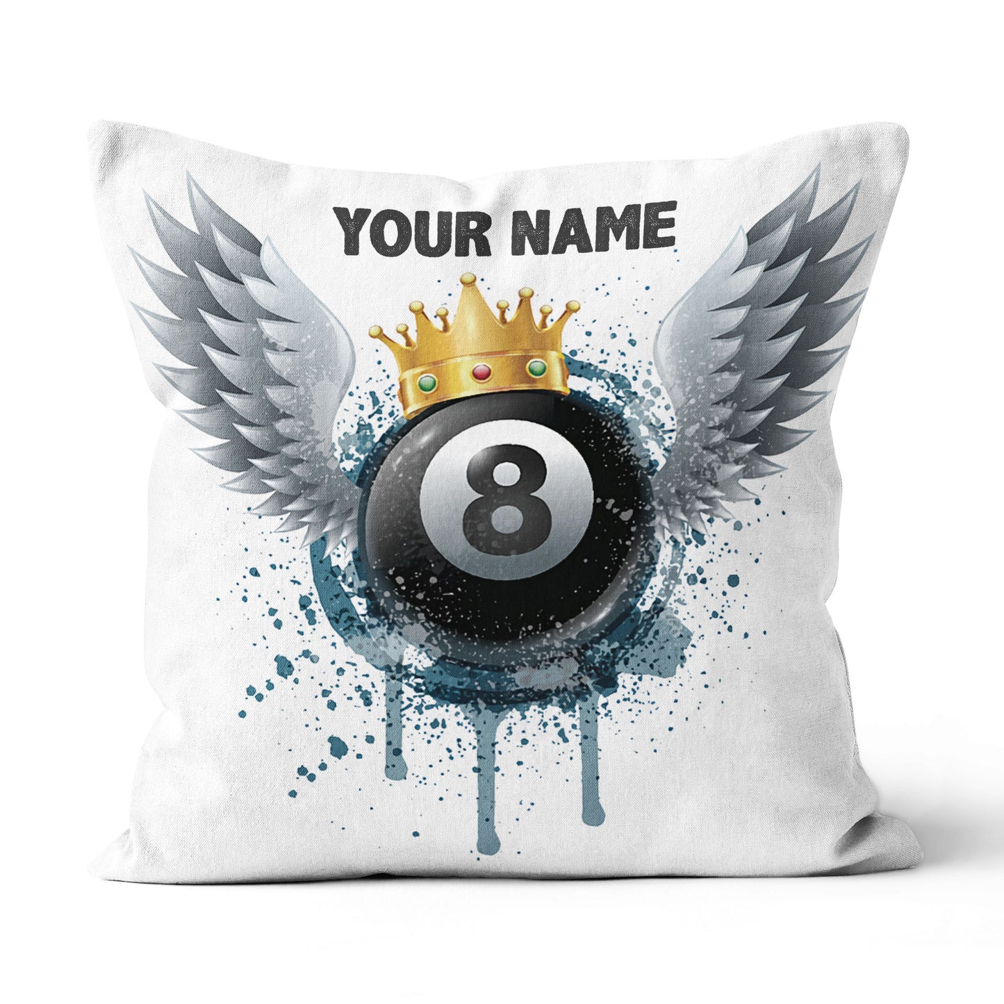 Personalized 8 Ball Billiards Wing Throw Pillow Best Customized Pillows TDM0770