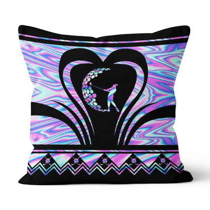 Golf Heart Rainbow Throw Pillow Best Golf Gifts For Golfer LDT1214
