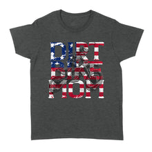 Load image into Gallery viewer, Dirt Bike Mom American Flag T-shirt - Mother&#39;s Day Shirt for Mom of a Rider, Patriotic Motorcycle Shirt| NMS342 A01