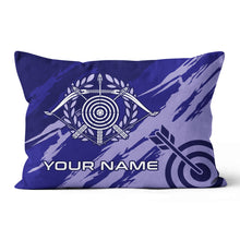 Load image into Gallery viewer, Personalized Purple Archery Throw Pillow Custom Name Target Pillow Gifts TDM0787