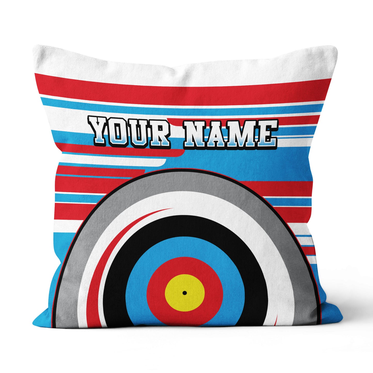 Personalized Archery 3d Target Pillow Custom Name Colorful Throw Pillows TDM0799