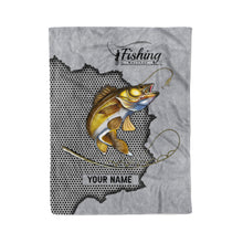 Load image into Gallery viewer, Custom Walleye Fishing fleece blanket - fishing gift idea for Men FSD3562 D06